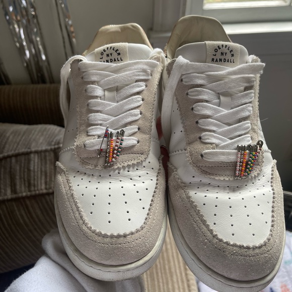 Super cute Loeffler Randall Keeley White Beaded Pin Sneakers barely worn! - Picture 1 of 5